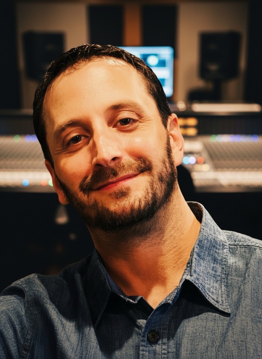 Ryan Maguire in the mixing room at The Foley Job in Burbank, California